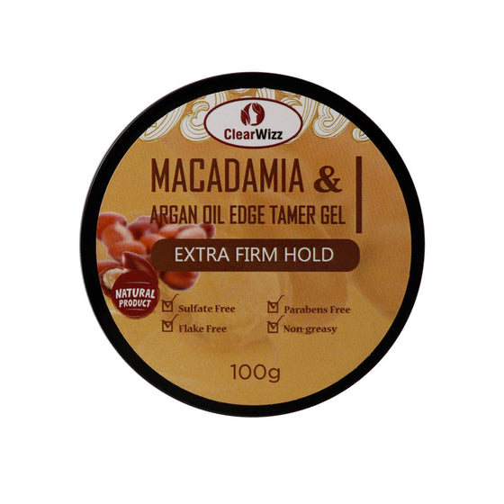 CLEARWIZZ Macadamia & Argan Oil Edge Tamer Gel (Extra Firm Hold) 3.6 oz - GoodBrands USA 